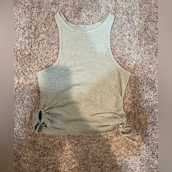 Light green teal tank with draw strings - Picture 1 of 2